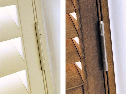 Plantation Shutters Colour Coordinated Door Hinges