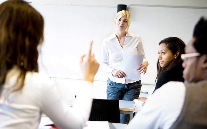 School window blinds in a classroom